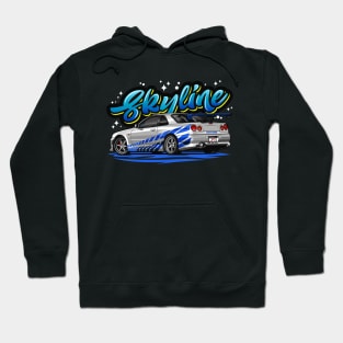 Skyline GTR R-34 (Ice Blue) Hoodie